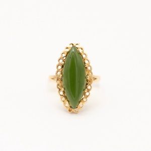 Nephrite Jade Yellow Gold Ring